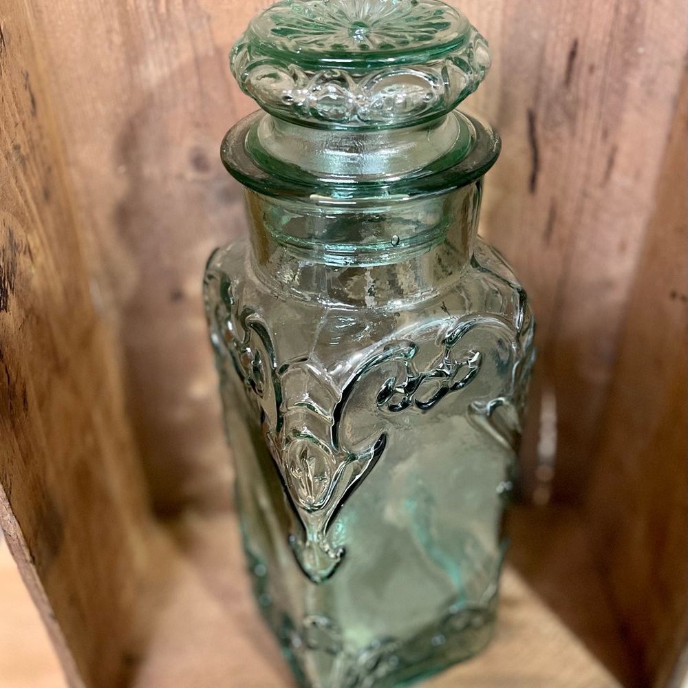 Large vtg Italian Embossed Canister